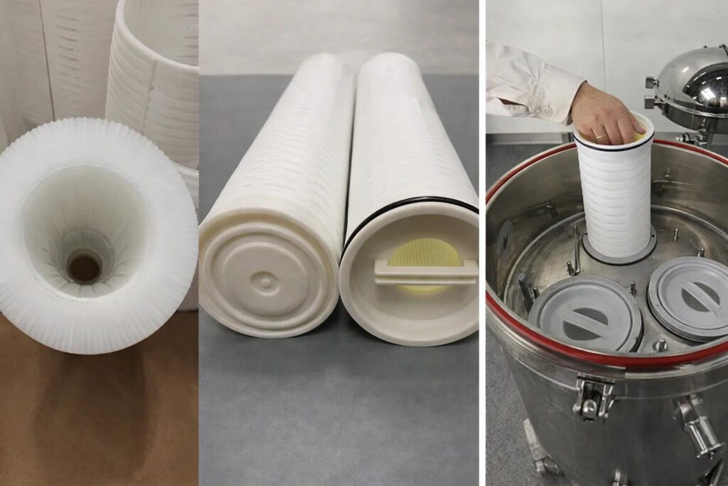 A generic high flow filter cartridge that fits into a major brand's housing