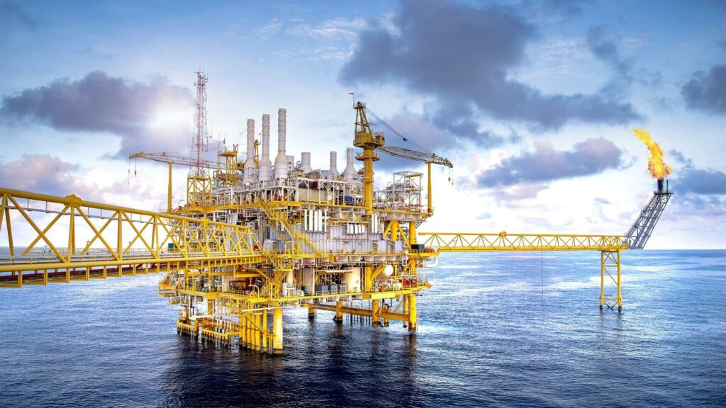 A high flow filtration skid on an offshore oil and gas platform