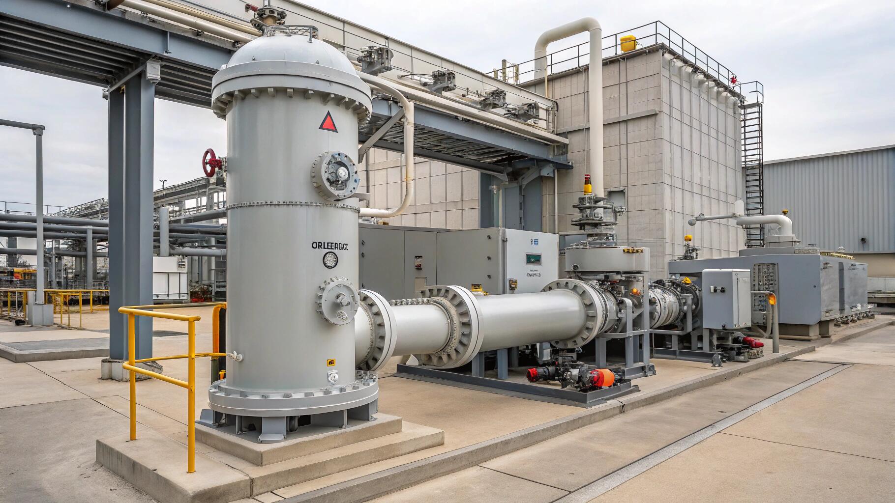 A large high flow filter housing system installed at a power generation plant