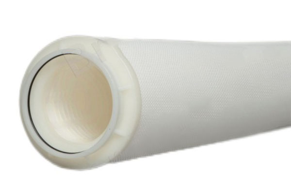 A microscopic view comparing the fiber structure of two different filter medias