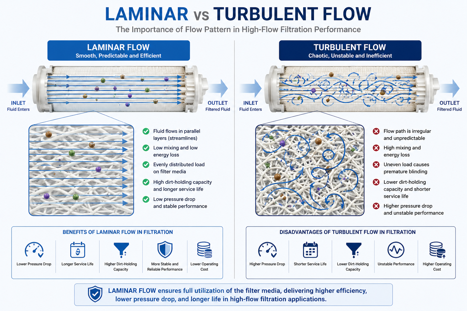 Laminar vs Turbulent Flow Laminar vs Turbulent flow diagram in a pipe