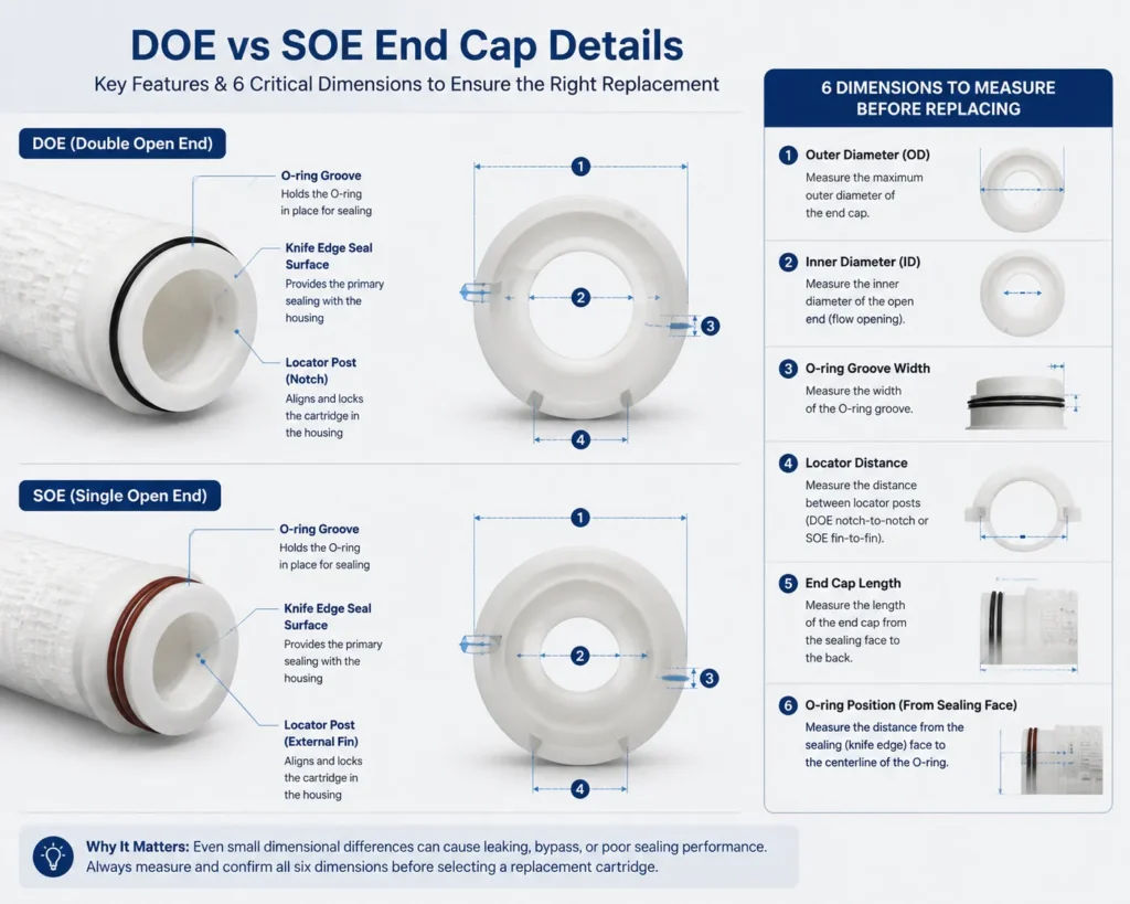 high-flow-cartridge-doe-soe-end-cap-seal-types